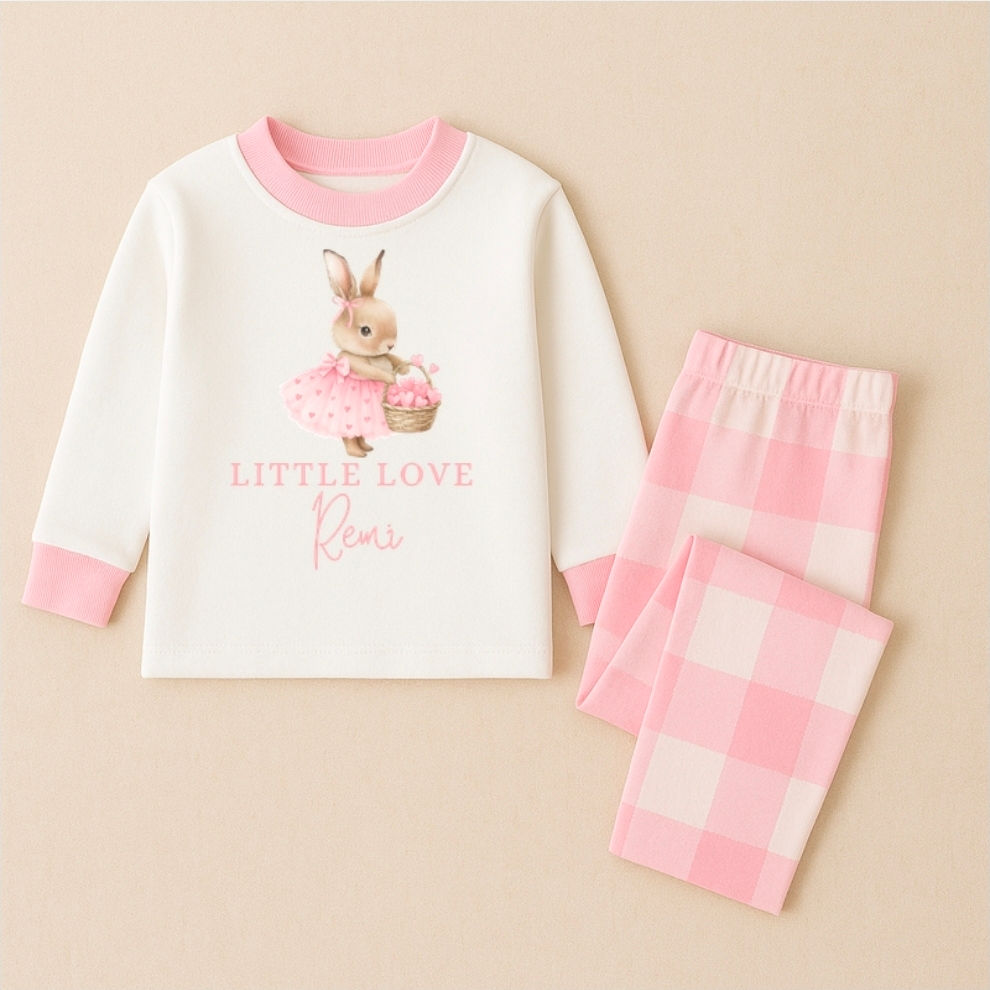 Personalised little love Checked pyjamas