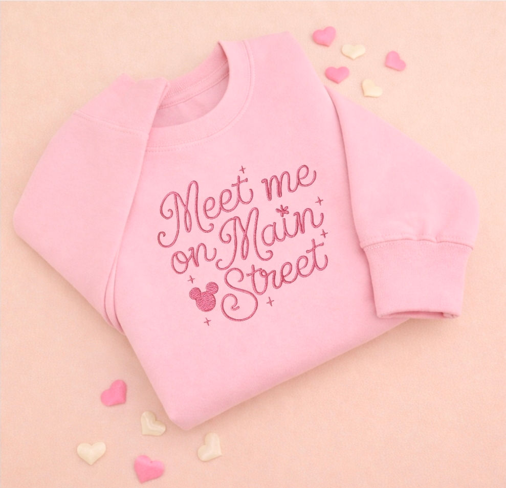 Embroidered meet me on main street Sweater