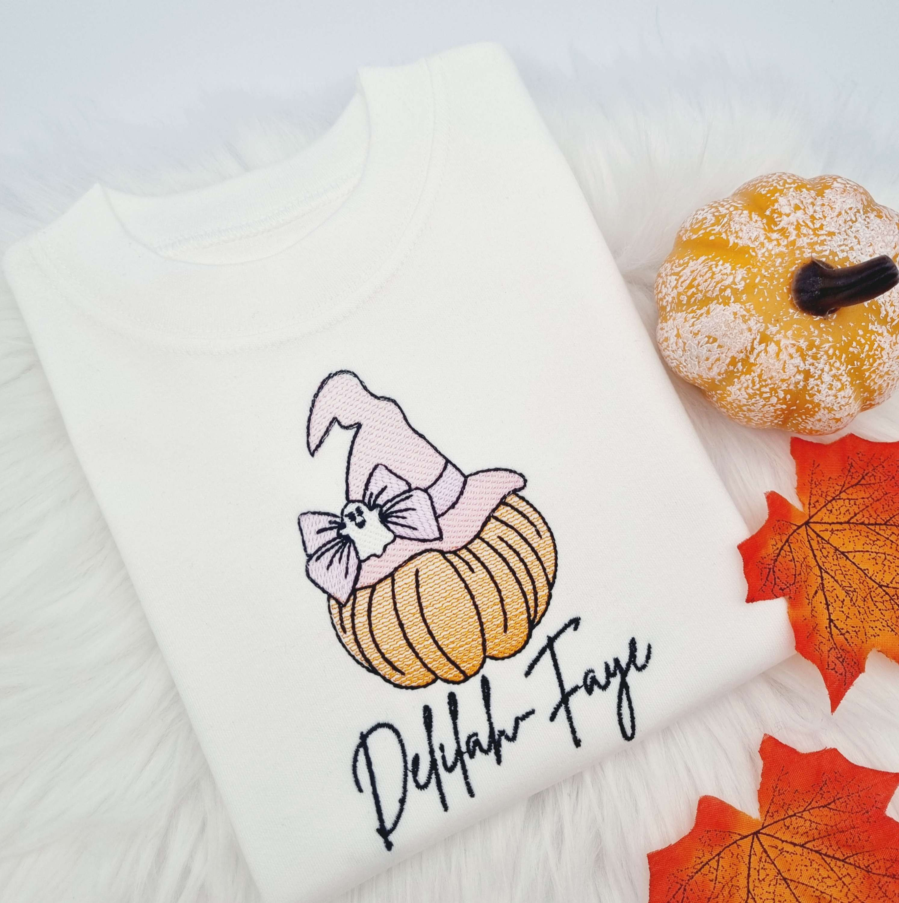 Embroidered Personalised Pumpkin tee