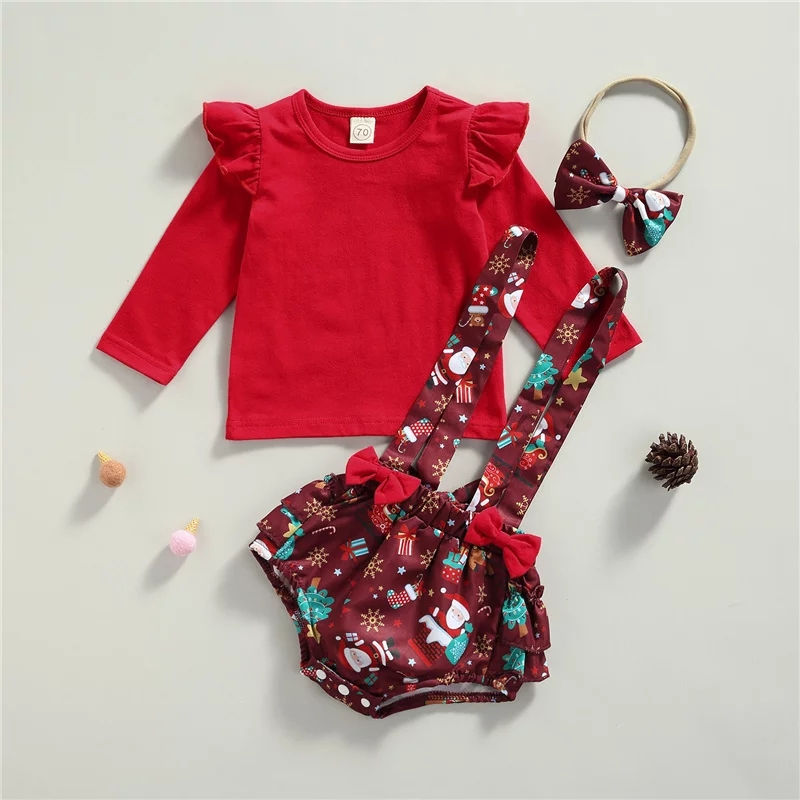 Thumbnail: Christmas ruffle romper set
