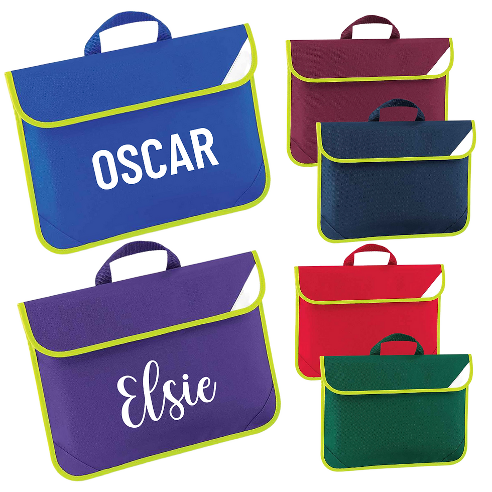 Personalised reflective book bag