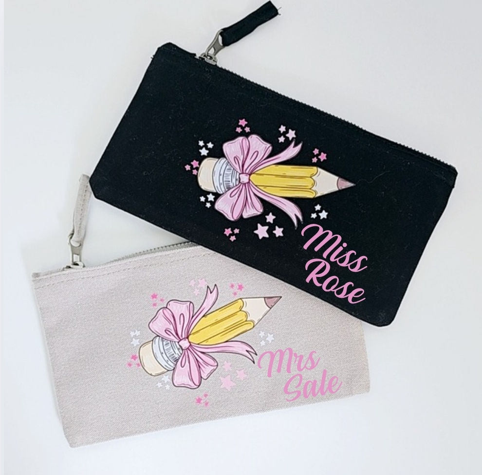 Personalised Bow Pencil Case