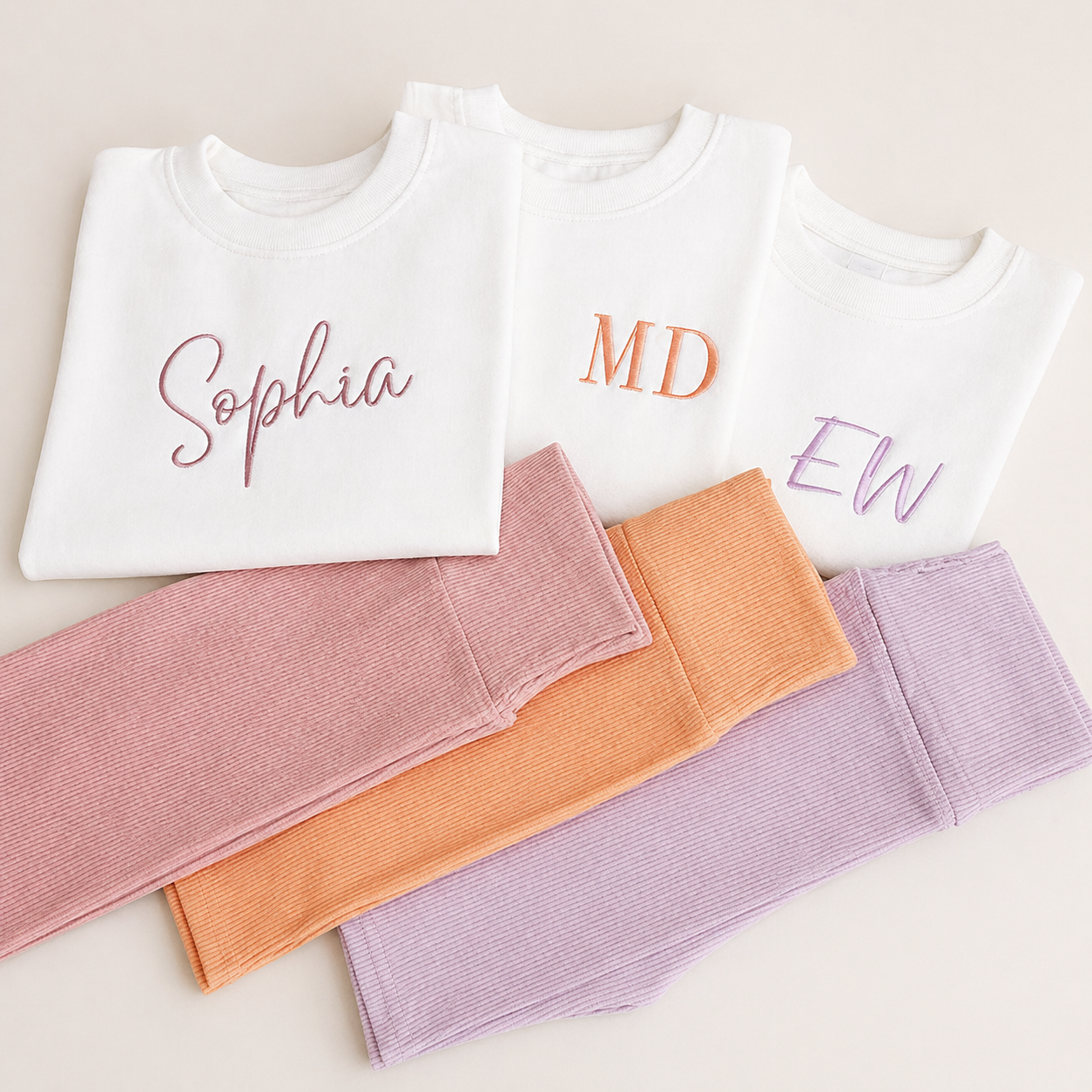  Embroidered tee & cycling shorts Summer Set