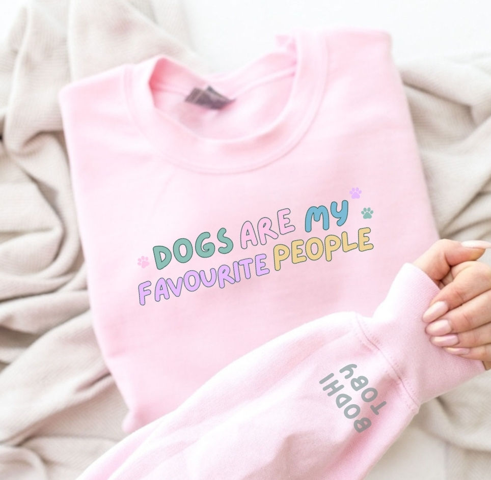 Dogs are my favourite people sleeve Sweater