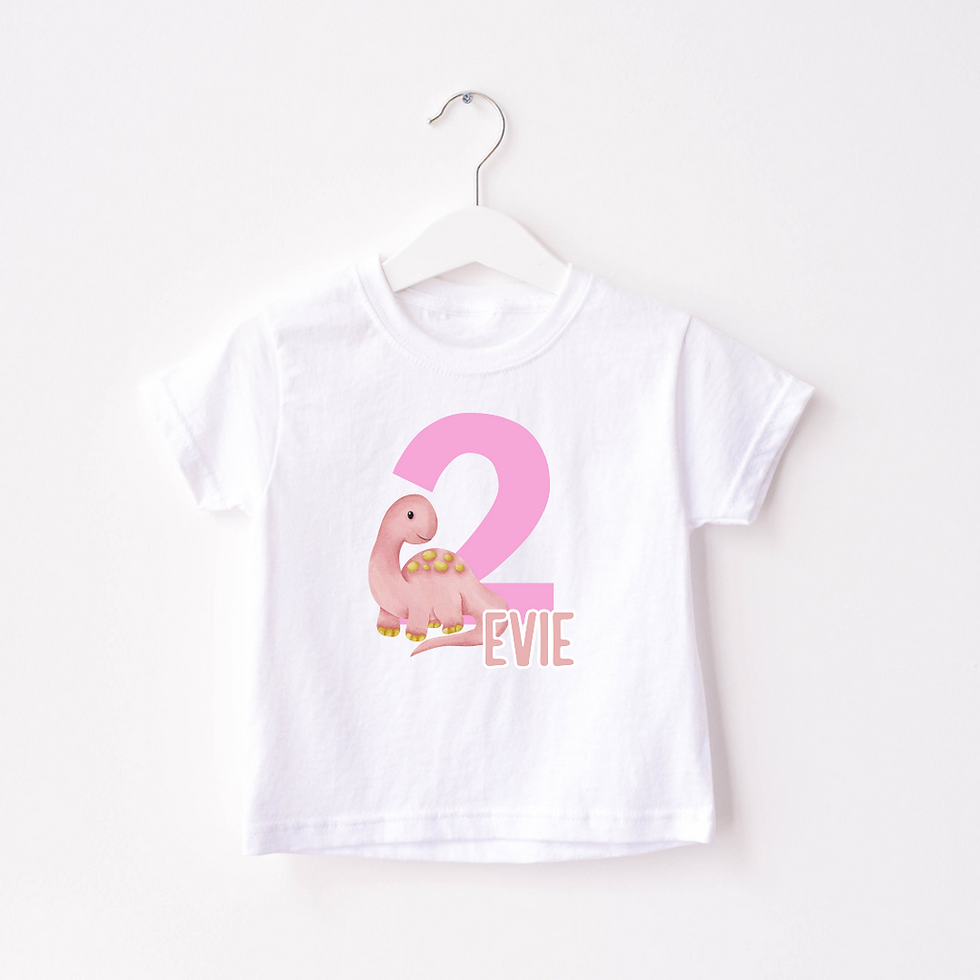 Thumbnail: Personalised Dino Number birthday tee