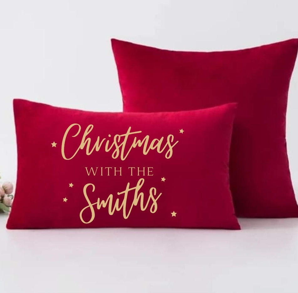 Personalised velvet cushion cover 