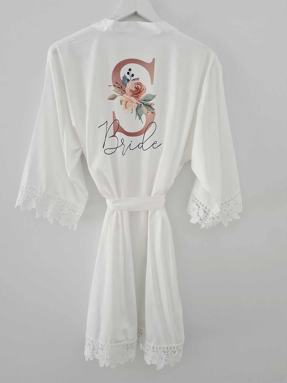 Thumbnail: Adults personalised wedding lace robe