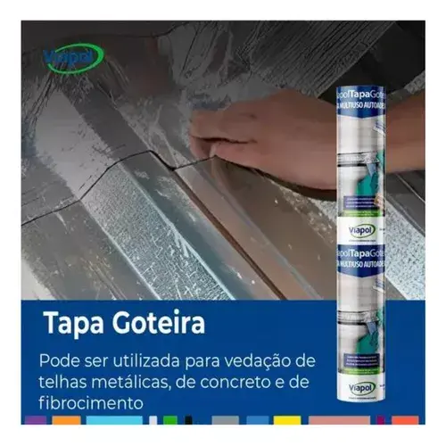 Miniatura: Fita Multiuso Autoadesivo Tapa Goteira Aluminio 94cm Viapol  V06112627