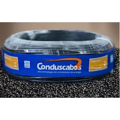 Fio Cabo Flexível Cobre 4.0mm 750V Preto 100 Metros Conduscabos/ Sil ou Cofil.