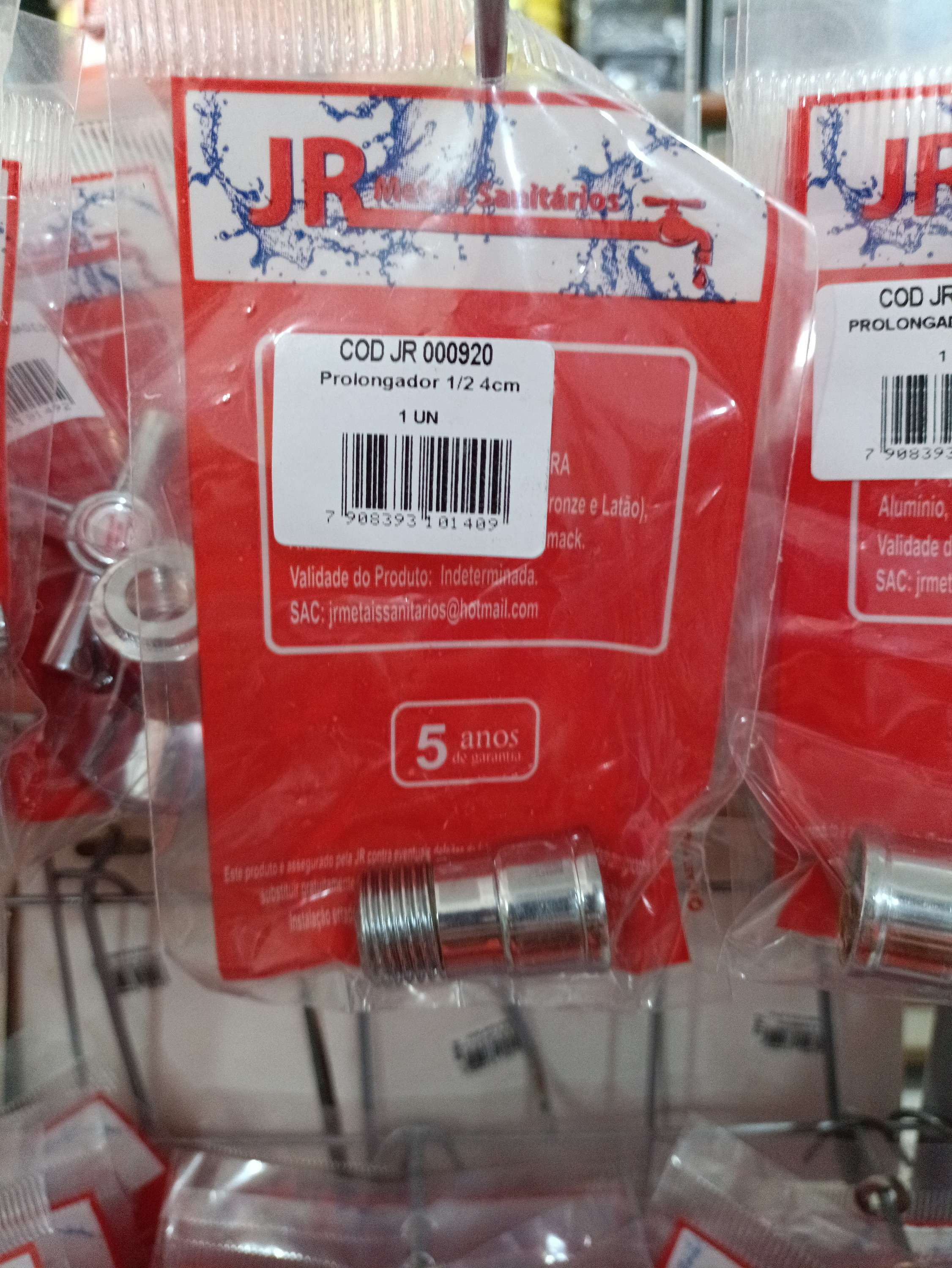 Prolongador de Torneira/chuveiro de 1/2 4cm JR Metais COD 000920