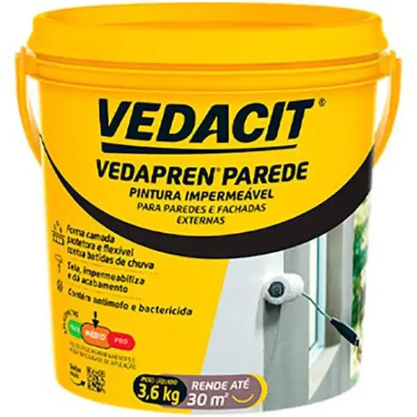 Pintura Acabamento Impermeável Vedapren Parede Branco 3,6L Vedacit leroy merlin Ferreira costa