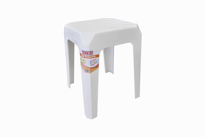 Banqueta de Plástico 34 x 34 x 41,3 cm Astra Branco 1 Cód: BF3*BR1