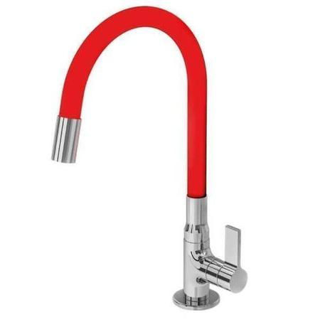 Miniatura: Torneira Gourmet Bica Móvel Cozinha Mesa Red C70 1/4" Volta Fauzi