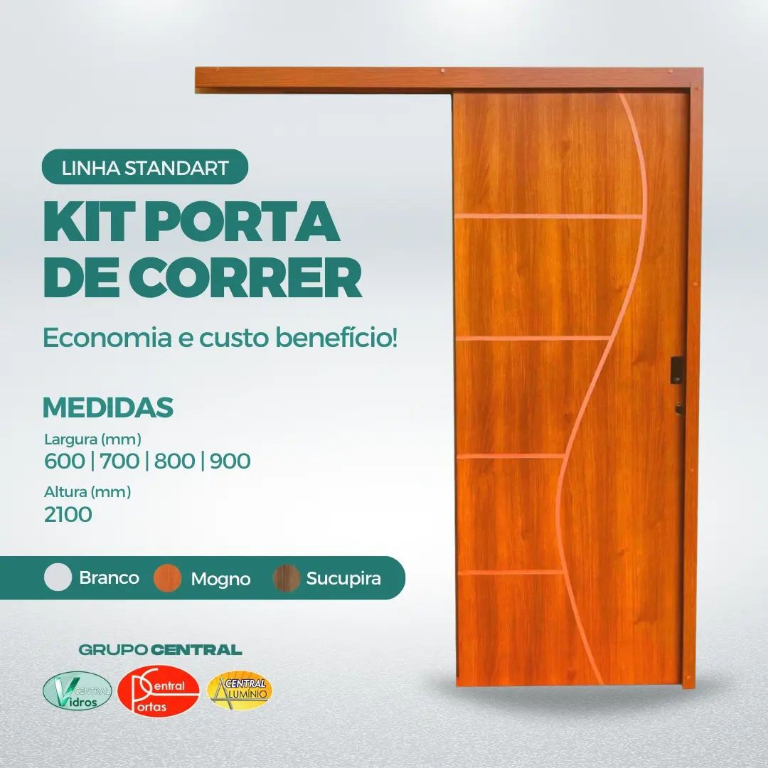 Kit Porta de Correr Ref. KSCSM80 | Completo com Trilho e Fechadura | Material para Construção Líder em Lauro de Freitas Salv