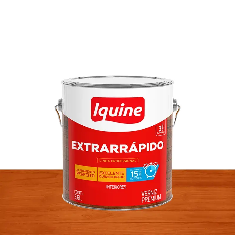 Verniz Alto Brilho 3,6L Extrarrápido Mogno Colonial IQUINE / REF. 19106001R