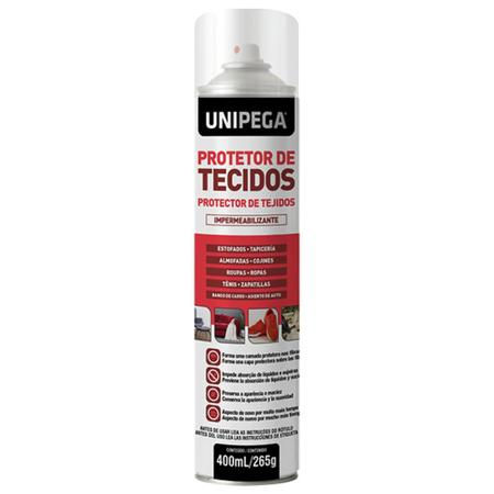 Protetor de Tecidos 400ml/265g Protetor de Tecidos Unipega é indicado para proteger tecidos de manchas indesejáveis causad