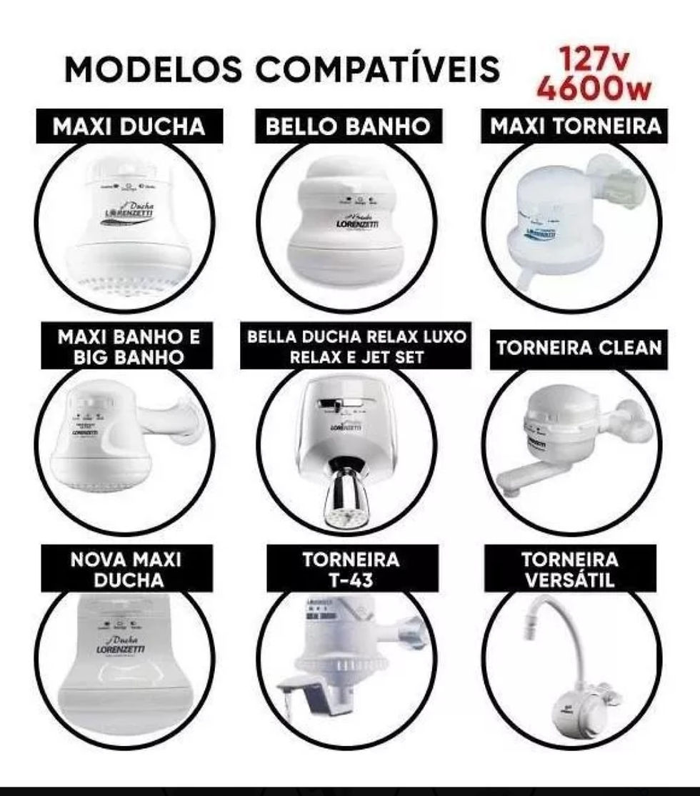 Resistencia Maxiducha/Nova Maxi ducha/Max Torneira / Torneira Clean/ /Bello banho / Relax E Jet3 /Relax Luxo/ Torneira Versa