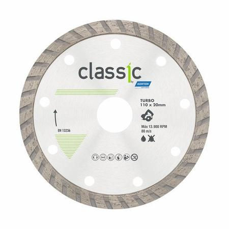 Disco Diamantado Turbo Classic 4.3/8pol 110 X 20mm - Norton Cor Branco