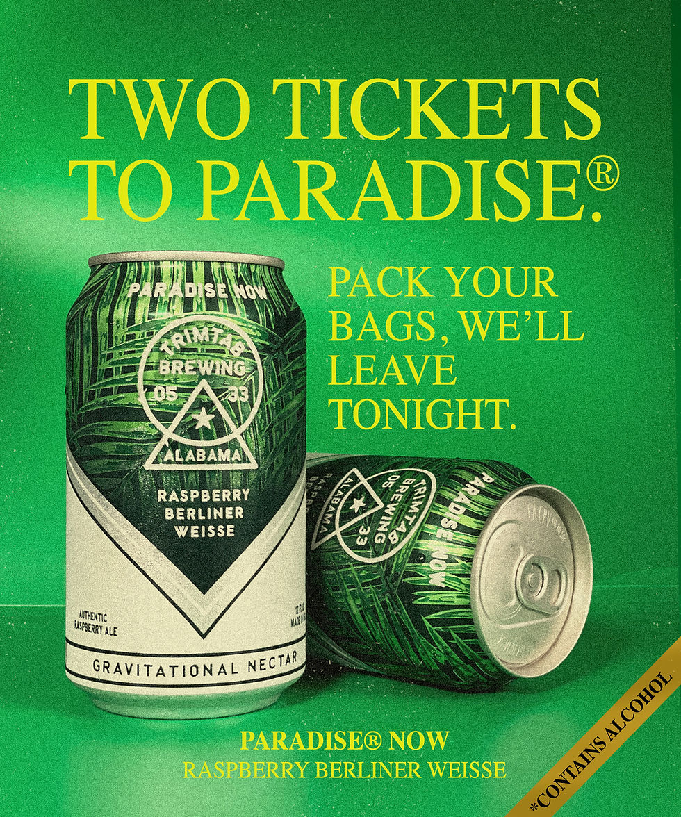 marketing, social media content for Paradise Now, Raspberry Berliner Weisse, by Trimtab Brewing Co.
