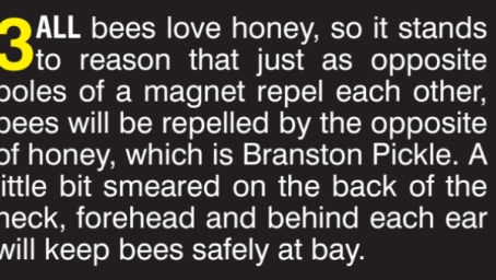 BEE REPELLANT...