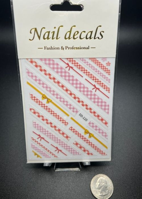 Plaid Bows Nail Stickers Style# DD-120
