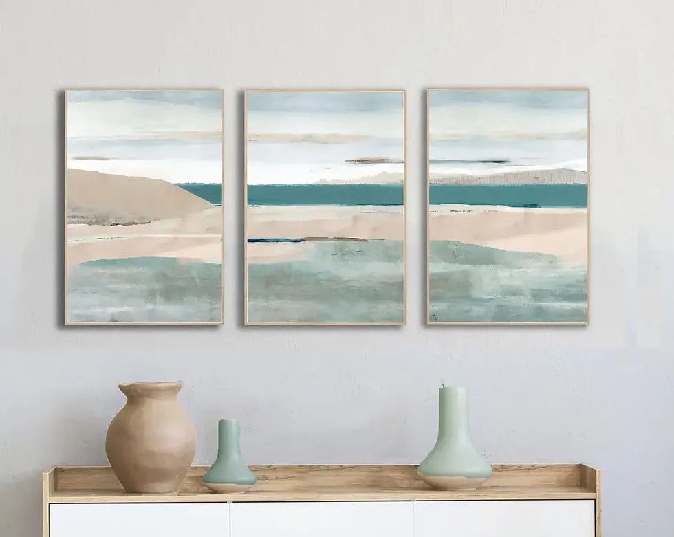 Thumbnail: 'Duck-egg Coastal Triptych'