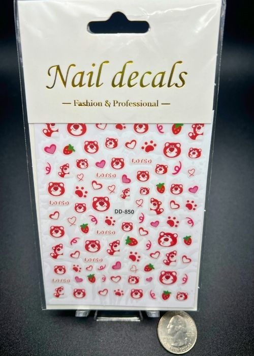 Red Bear Nail Stickers Style# DD-850