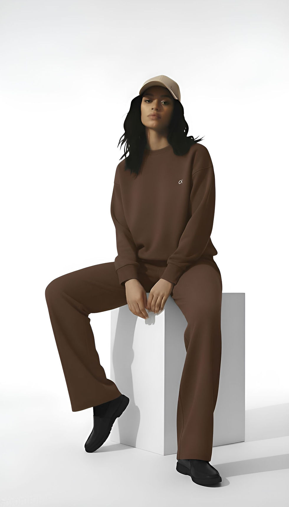 Opus Aura boru paça relaxfit eşofman takımı - Kahverengi.