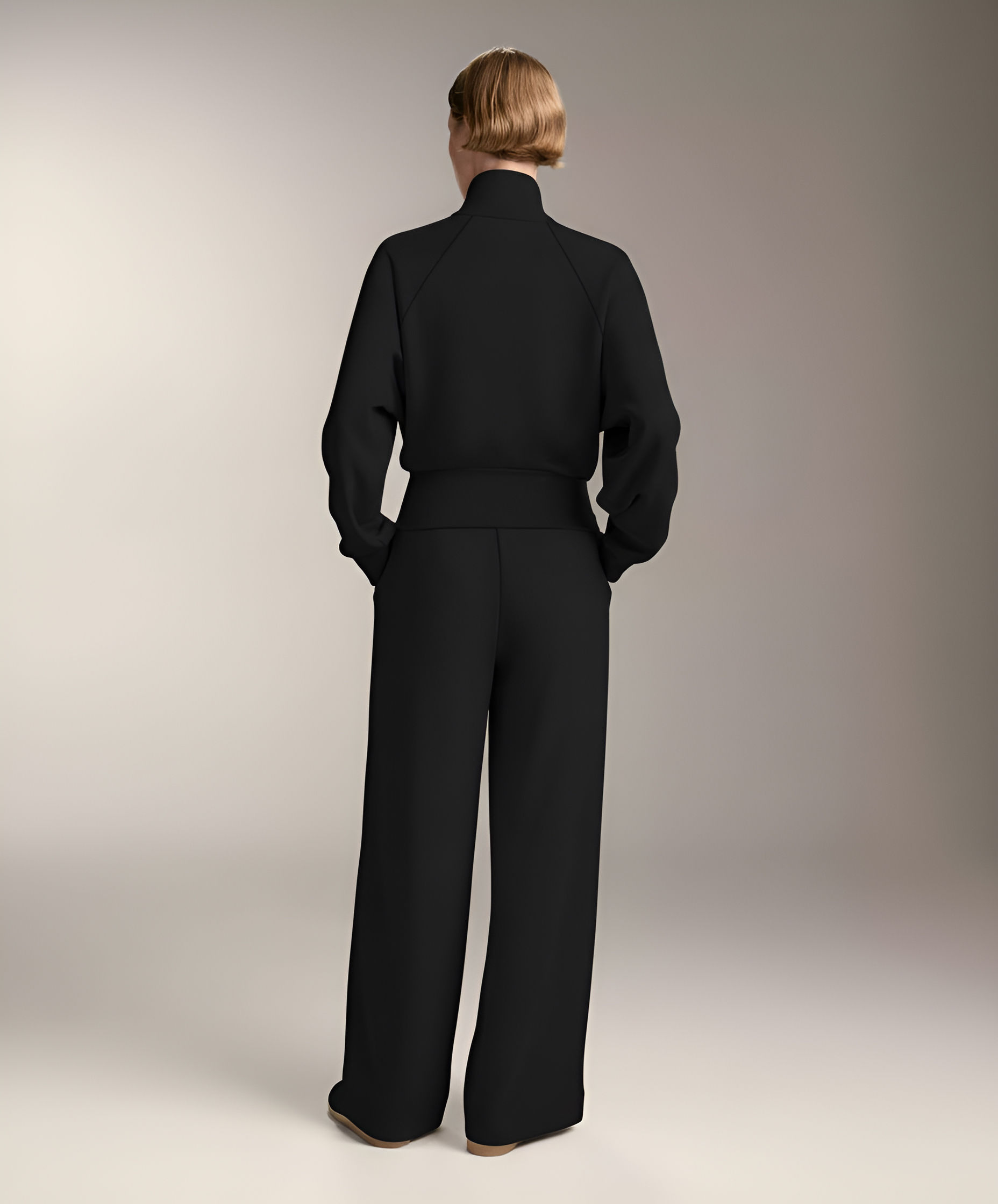 Modal kumaştan rahat siyah eşofman Oysho