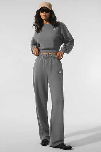 Alo Yoga Cropped Accolade Sweat Set | Premium Takım | Khaki | Antilobe