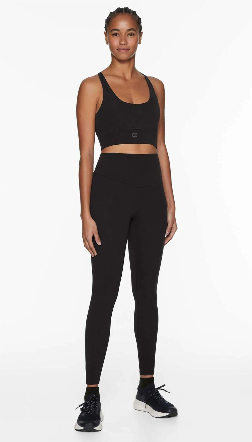 Opus Enopi yüksek bel siyah modal tayt - Model üzerinde önden görünüm.