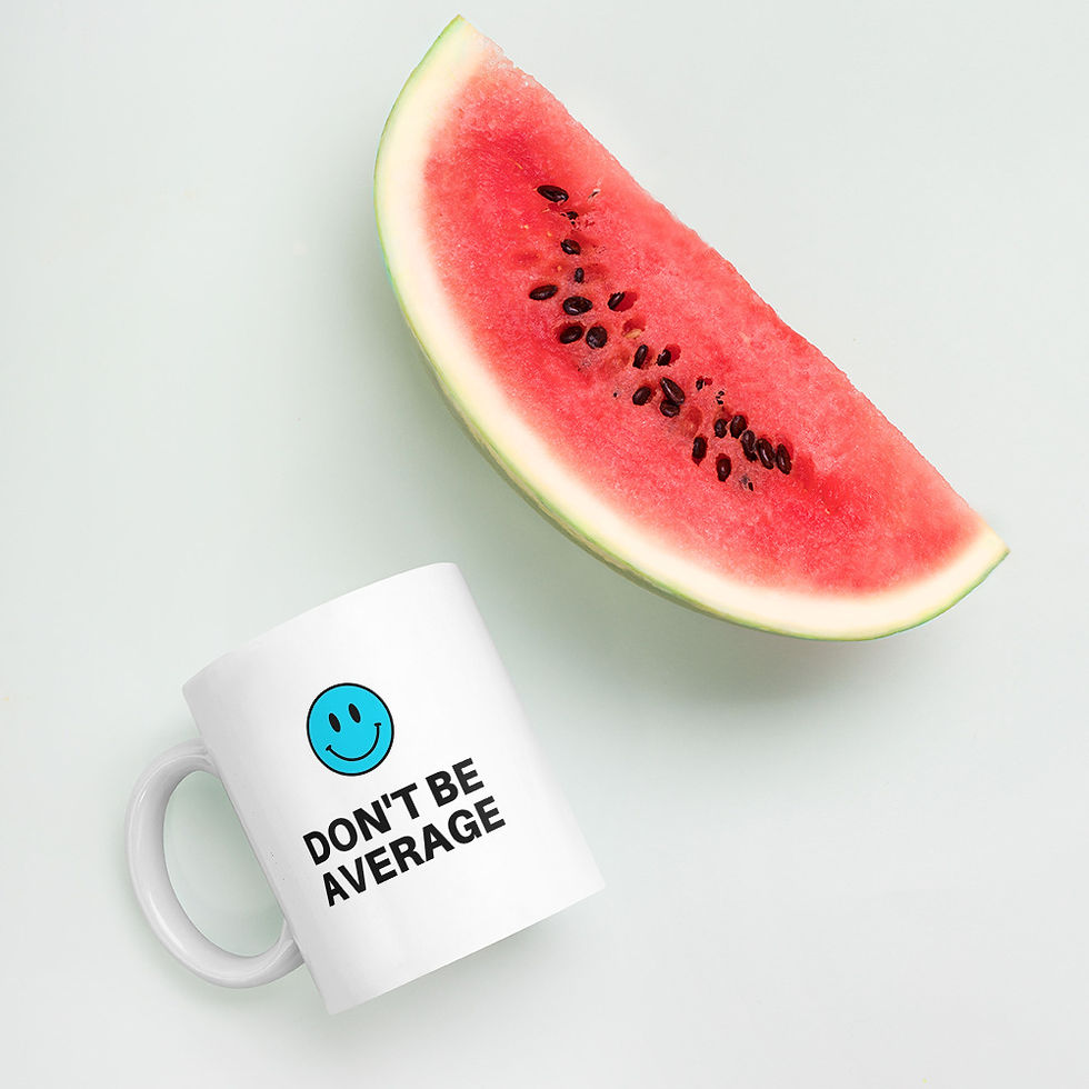 Thumbnail: Don't Be Average white glossy mug