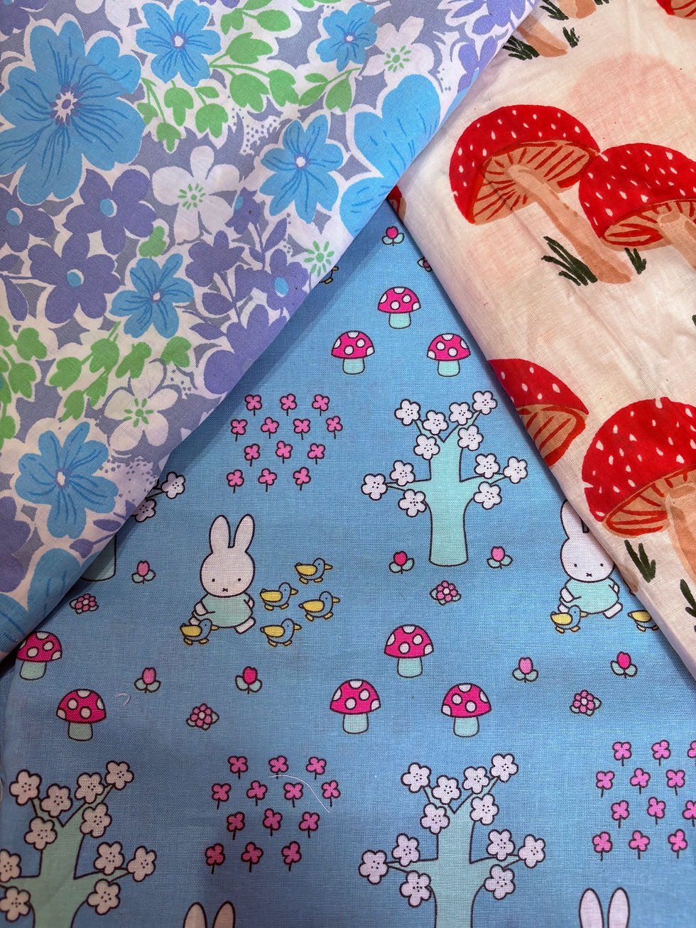 Thumbnail: Elsie Winged Jumpsuit - Mushroom, Floral, Bunny