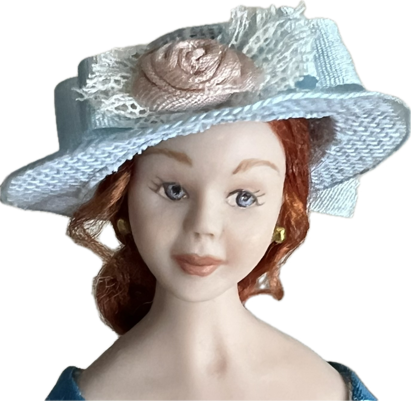 Ladies’ Blue Silk Rose Hat 