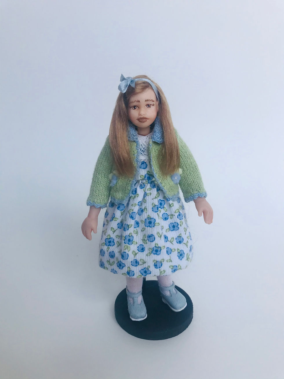 Girl In Blue Floral Dress