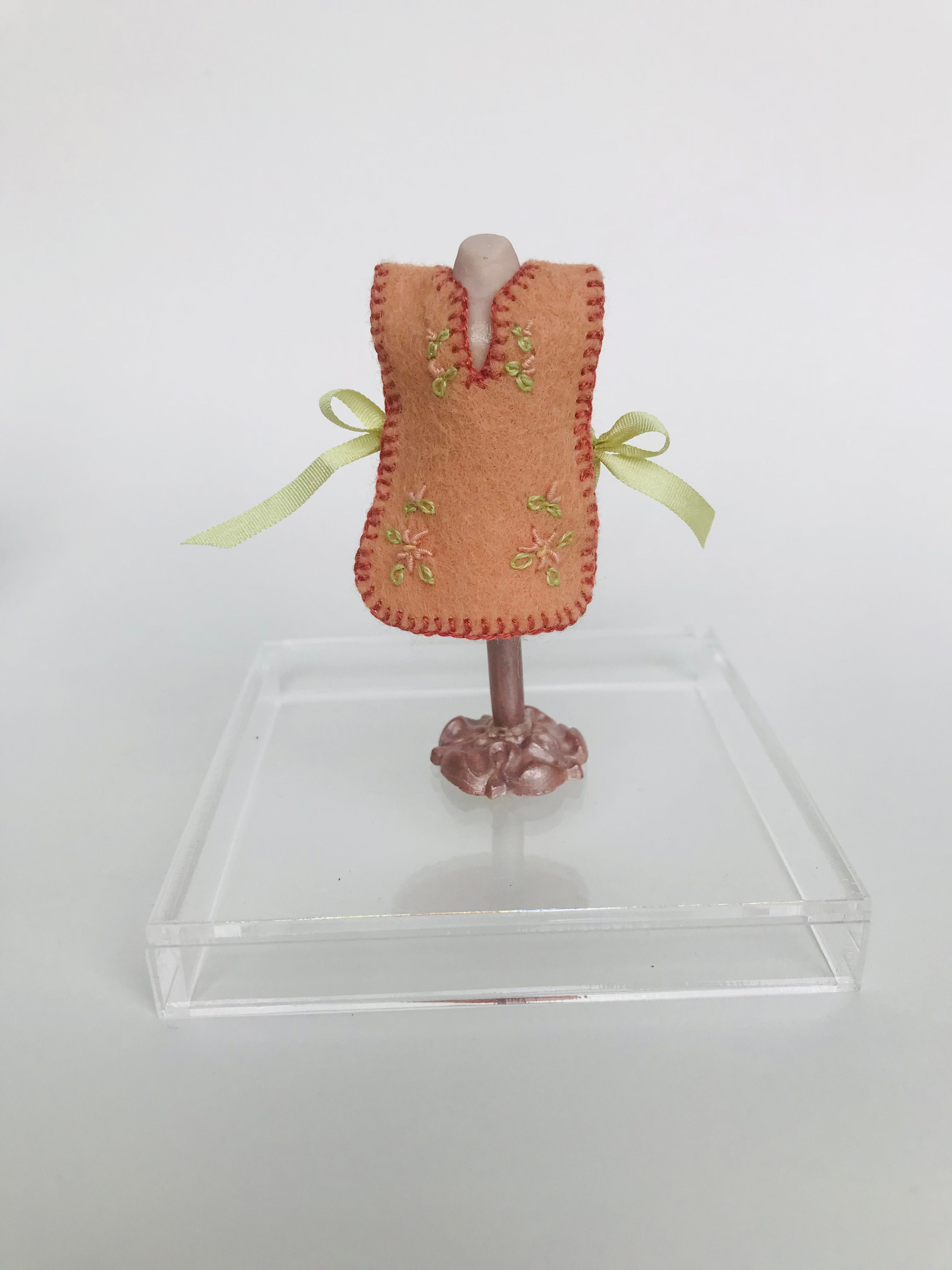 Dark Orange Wool Felt Smock