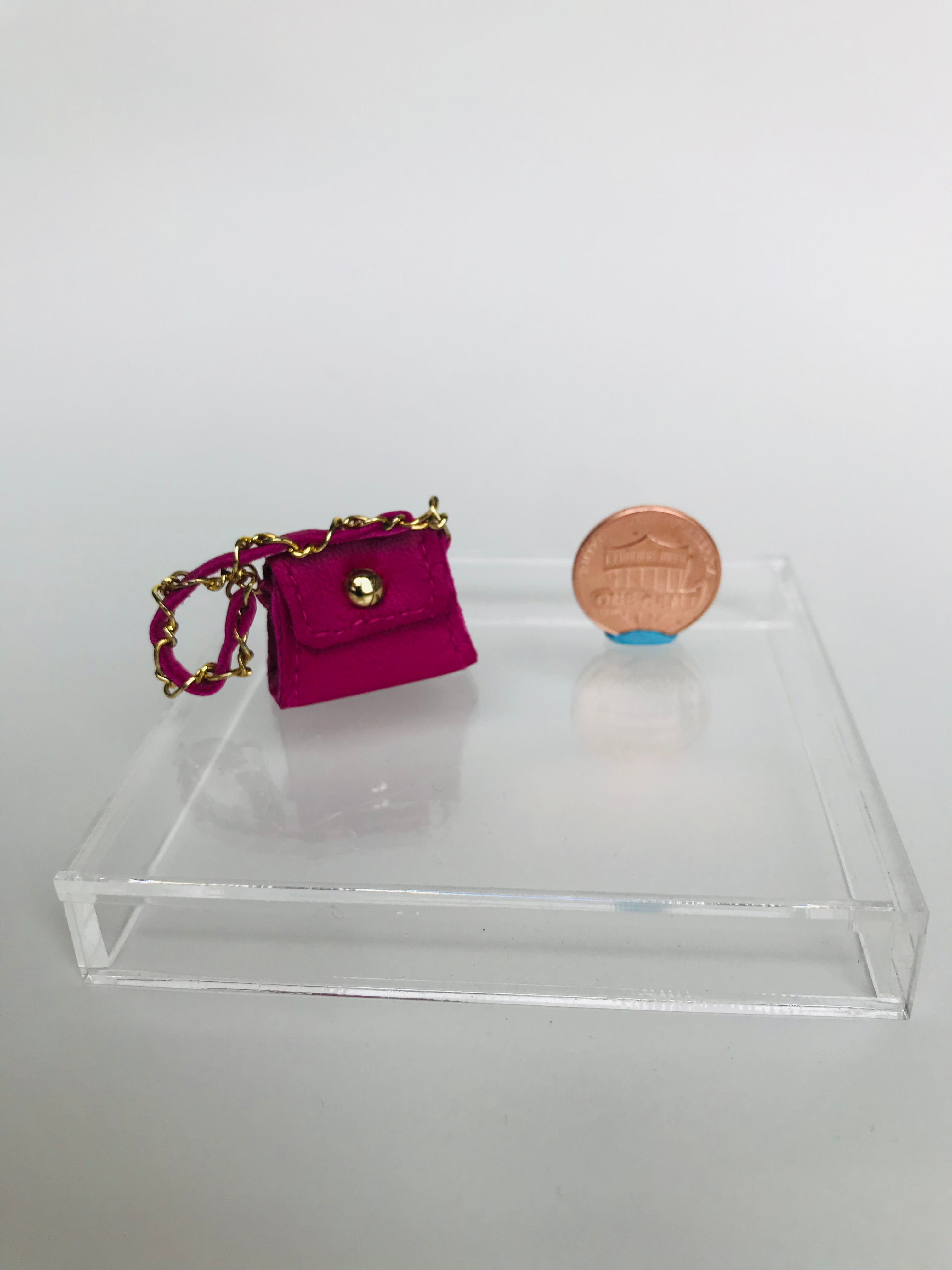 Magenta Leather Handbag