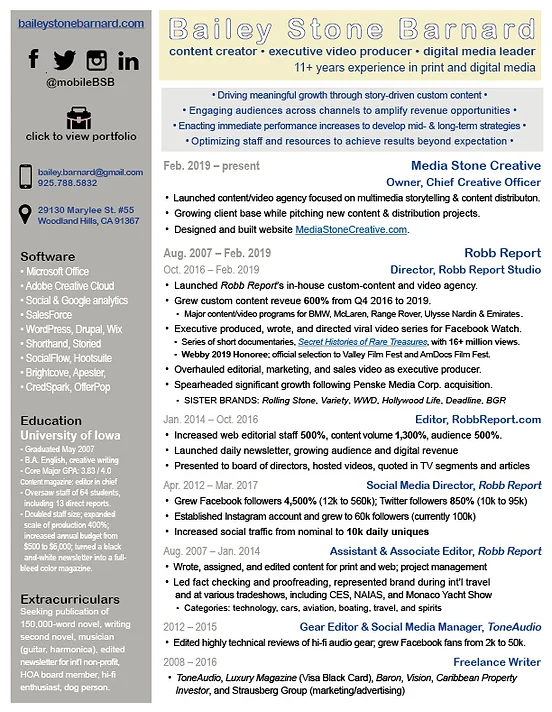 Bailey Stone Barnard Resume