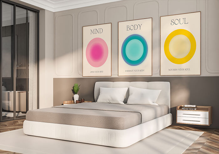 Mind Body Soul Poster Set – Minimalist Wellness Wall Art (3-Pack)