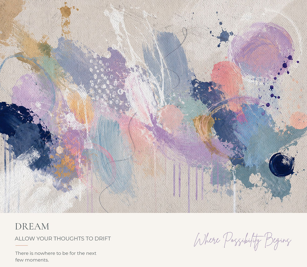 Dream abstract artwork in soft pastel blue, lavender and blush tones designed to inspire imagination and calm.