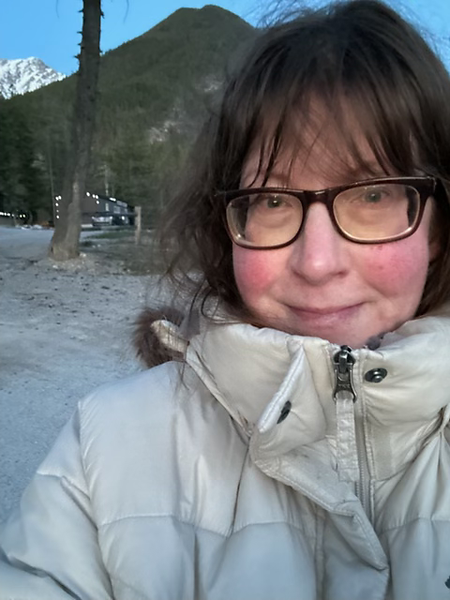 Smiling selfie in winter coat