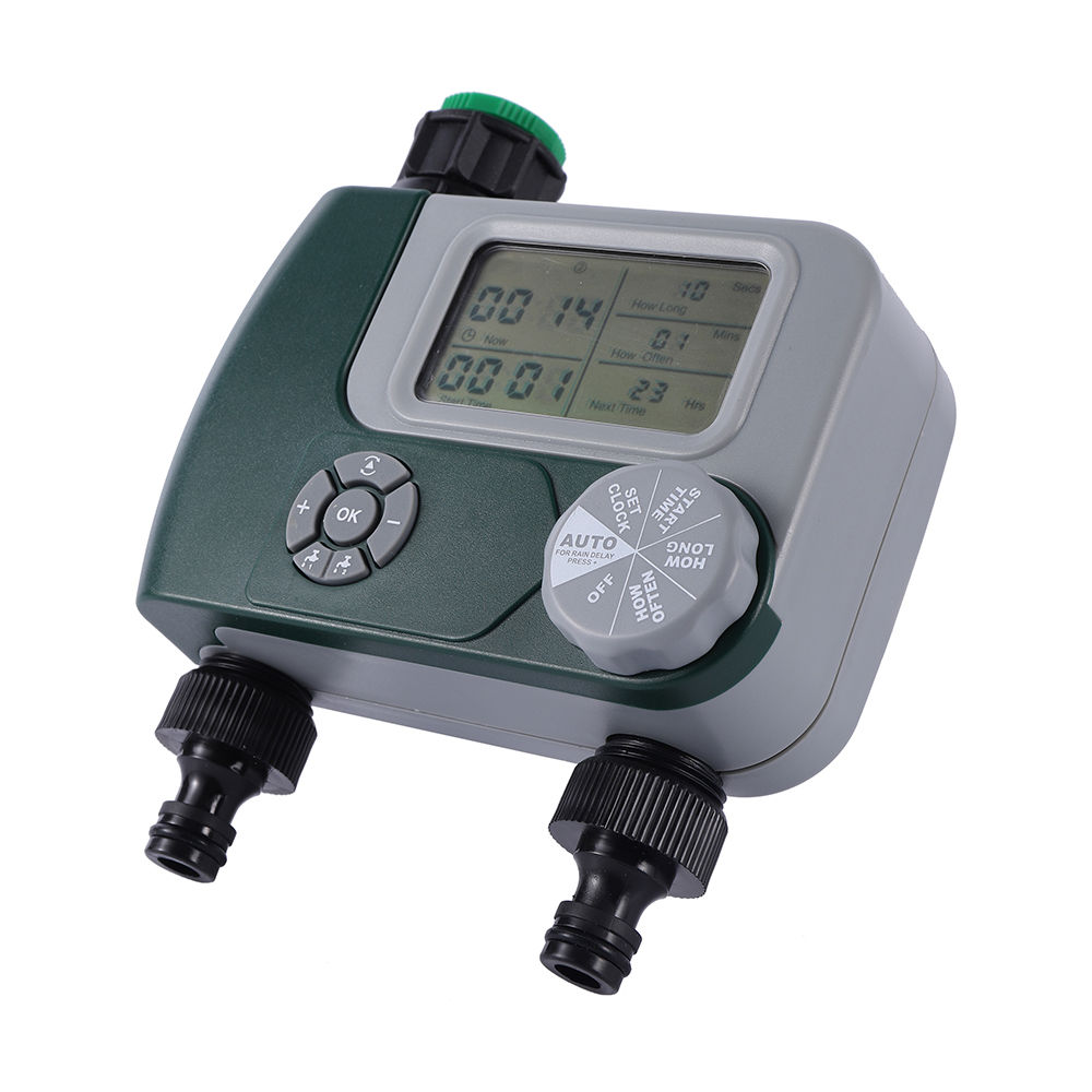 Programmable Dual-Outlet Garden Drip Irrigation Timer - Digital Controller