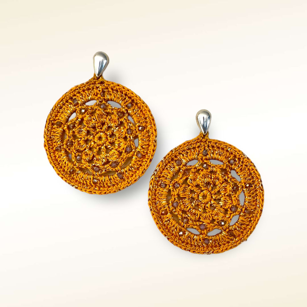 Sweet Honey Crochet Statement Earrings