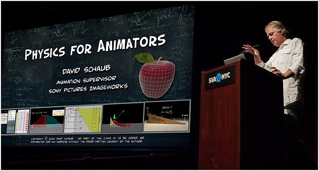 Physics for Animators - Popular Master Class taught by animation supervisor David Schaub. Three-part series presents physics from a unique perspective that is surprisingly easy to understand without the complicated math that often eludes the visually oriented artist.