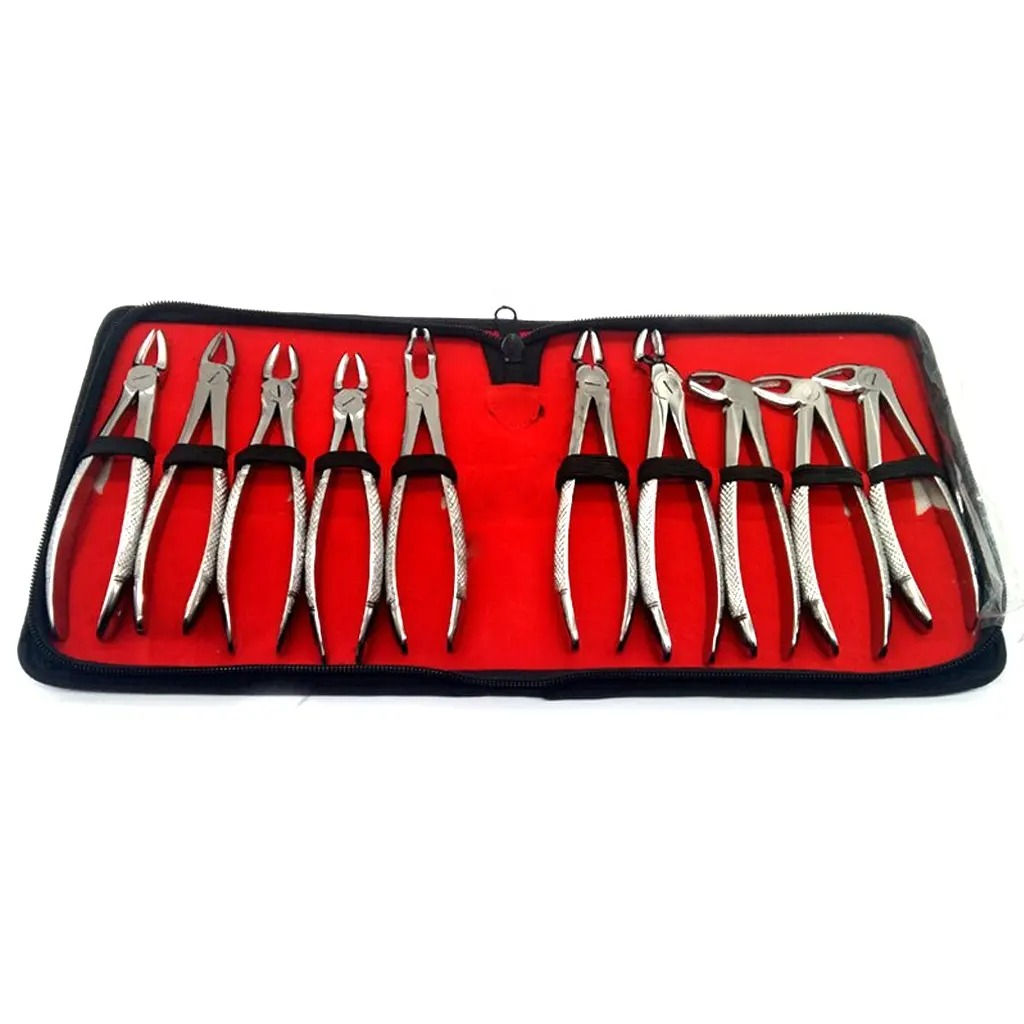 Dental Extraction Forceps Set of 10 Pcs High Quality Stainless Steel Adult Tooth