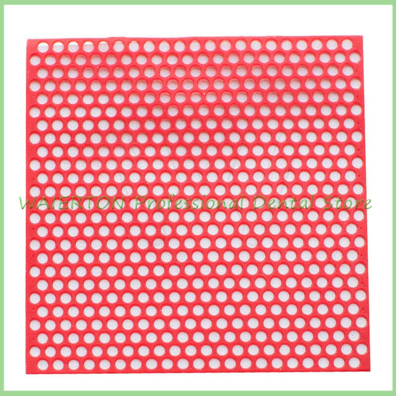 Миниатюра: 1 Box 10 Sheets Dental Lab Round Hole Patterns Wax Co-cr Casting Red Color