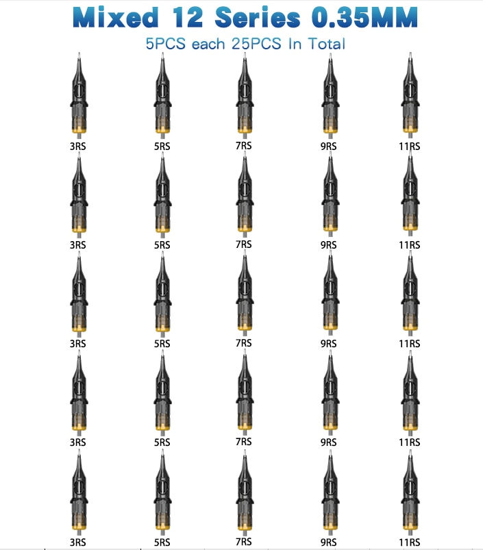 Miniatura: 10/20 piezas cartucho para tatuar aguja RL RS M1 desechable esterilizado