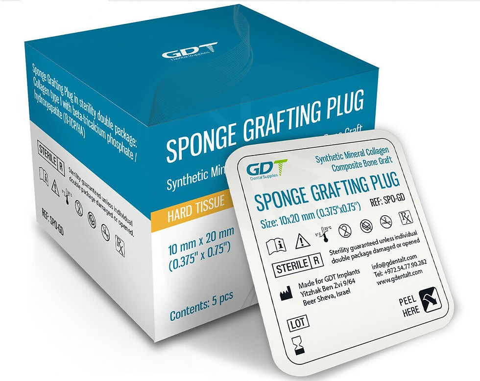 Dental 5 Sponges Grafting Plug Synthetic Collagen Sterile Surgical Bone Graft