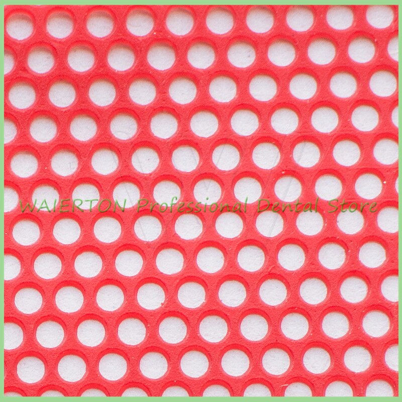 Миниатюра: 1 Box 10 Sheets Dental Lab Round Hole Patterns Wax Co-cr Casting Red Color