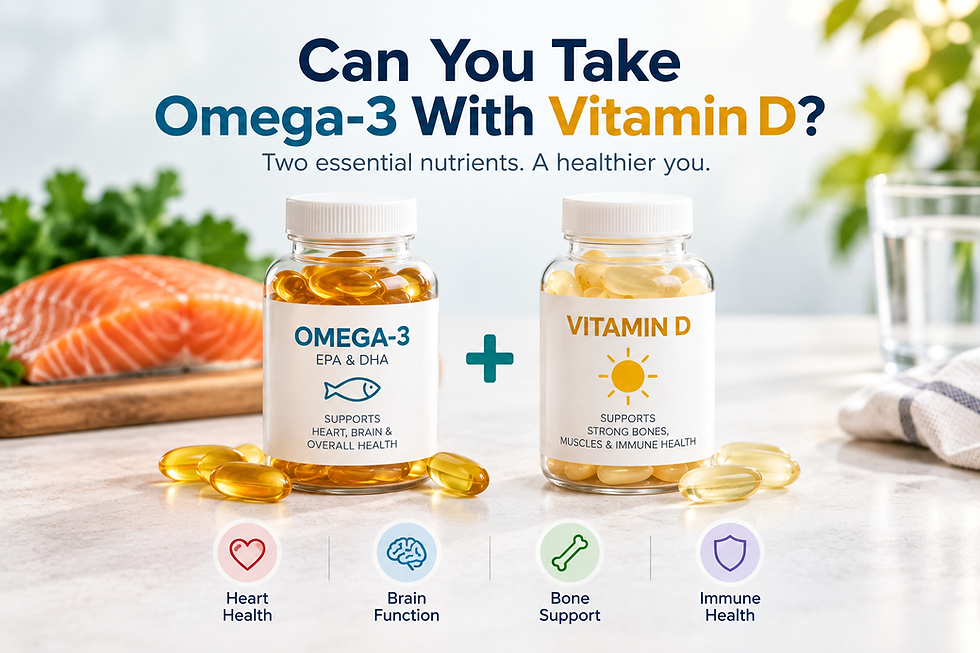 Omega-3 fish oil and Vitamin D supplements for daily intake